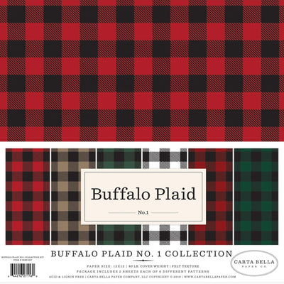 Buffalo Plaid No. 1 Collection of 12 double-sided buffalo plaid colors