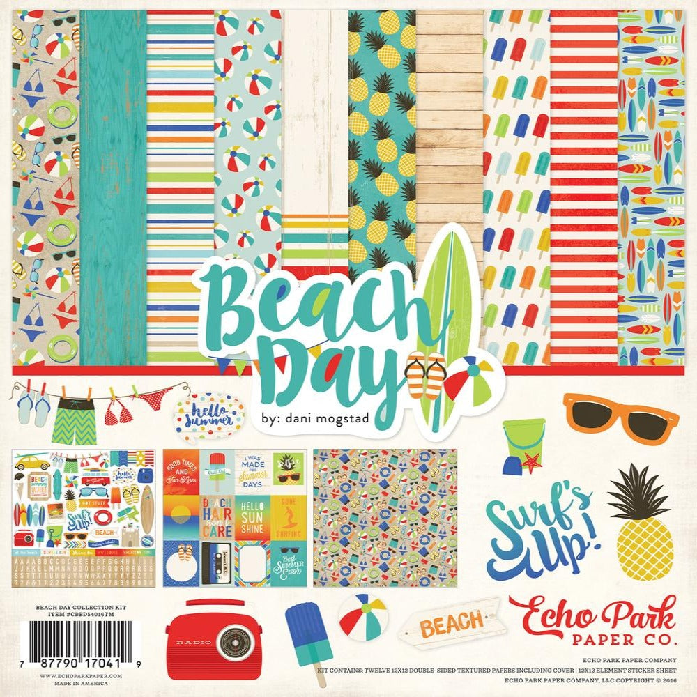 BEACH DAY 12x12 Collection Kit from Carta Bella Paper Co. - includes Element Sticker Sheet