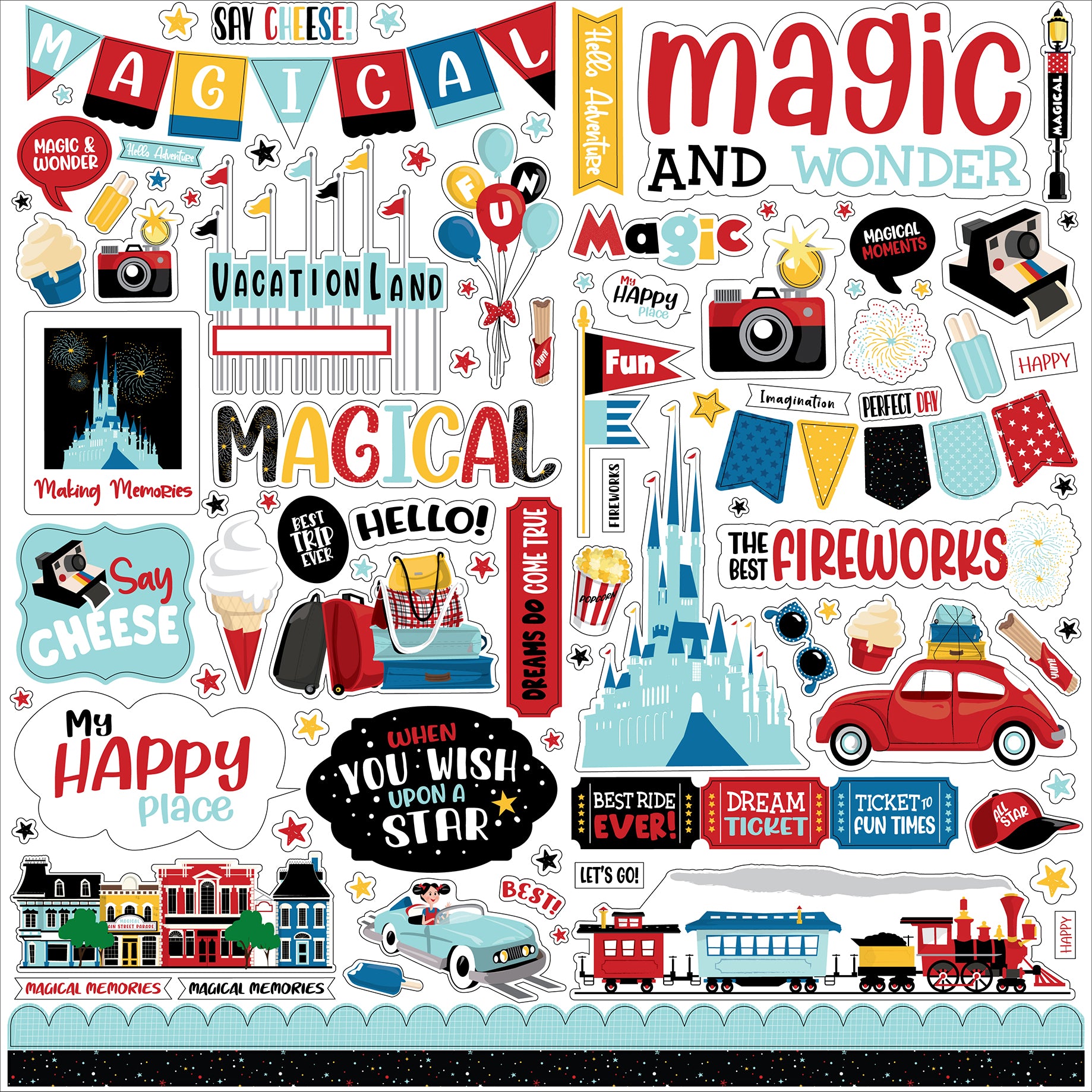Disney Magical Adventure Scrapbook Kit 12x12 Disney Scrapbook Kit by Echo  Park Disney Papers & Stickers 