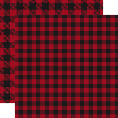 RED Buffalo Plaid 12x12 double-sided cardstock by Carta Bella Paper Co.