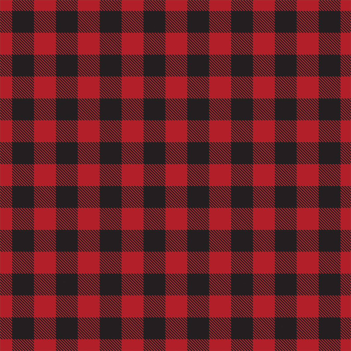 RED Buffalo Plaid 12x12 double-sided cardstock by Carta Bella Paper Co. - reverse side
