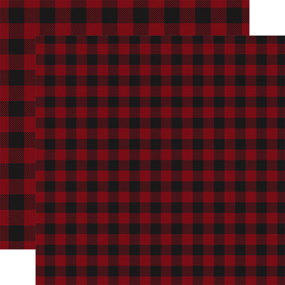 Double-sided DARK RED BUFFALO PLAID 12x12 cardstock from Carta Bella Paper Co.