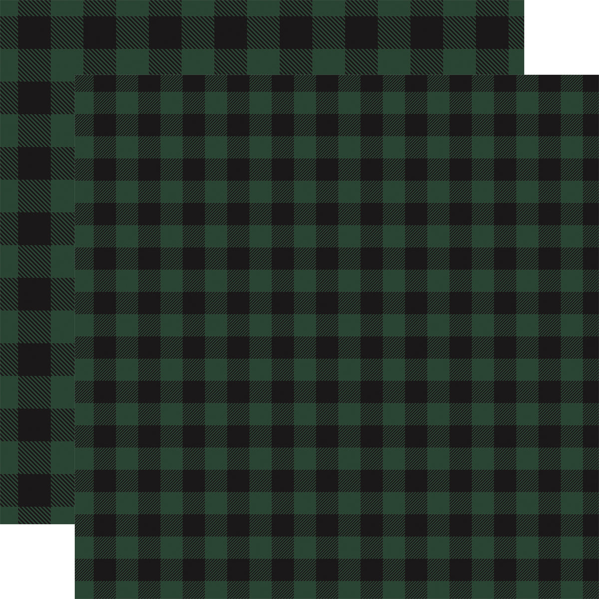GREEN Buffalo Plaid 12x12 double-sided cardstock from Carta Bella