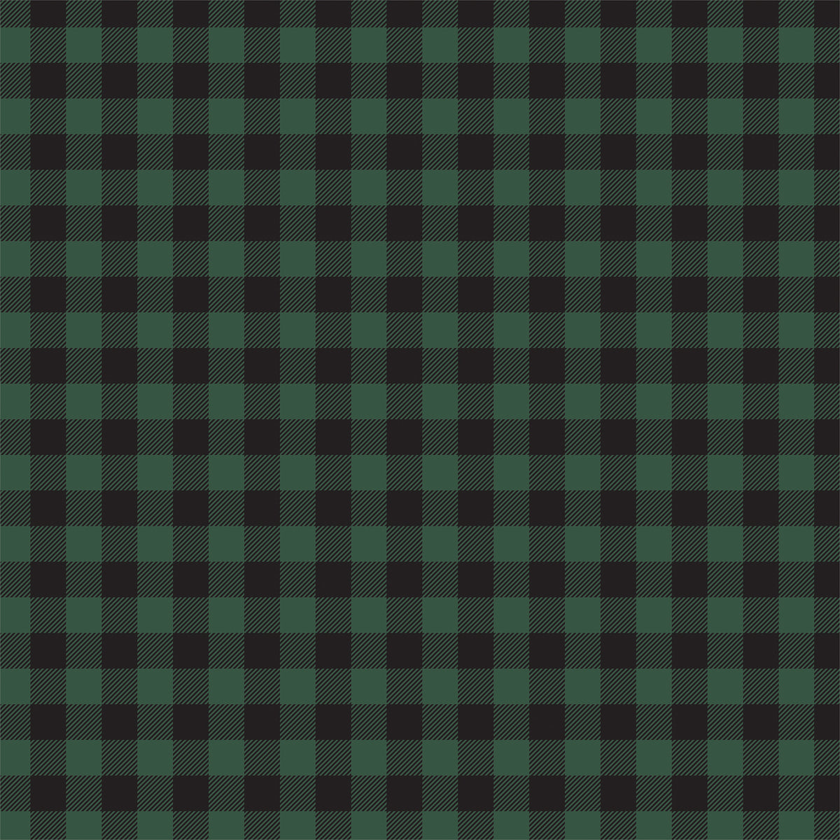 Front side - GREEN Buffalo Plaid 12x12 double-sided cardstock from Carta Bella