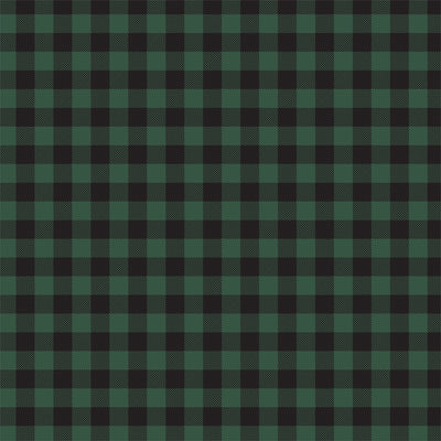 Front side - GREEN Buffalo Plaid 12x12 double-sided cardstock from Carta Bella