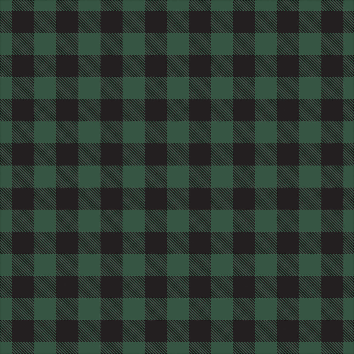 Reverse side - GREEN Buffalo Plaid 12x12 double-sided cardstock from Carta Bella