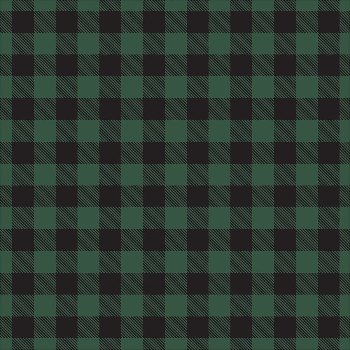 Reverse side - GREEN Buffalo Plaid 12x12 double-sided cardstock from Carta Bella