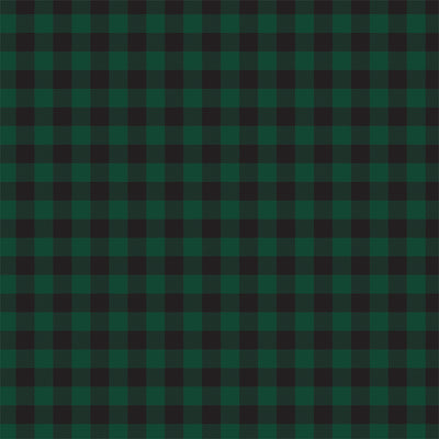 Front side - DARK GREEN Buffalo Plaid 12x12 double-sided cardstock from Carta Bella