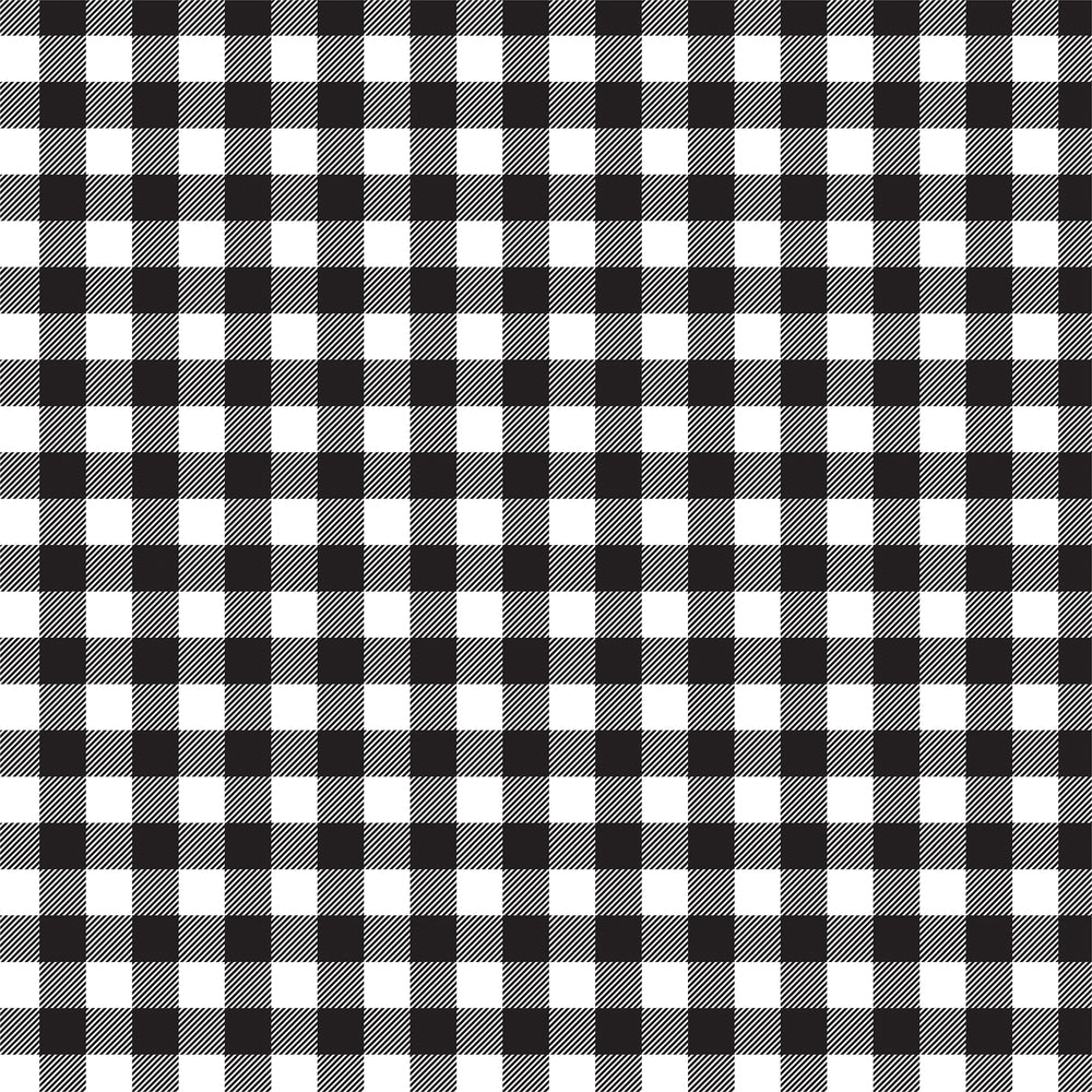 Front side - WHITE Buffalo Plaid 12x12 double-sided cardstock from Carta Bella