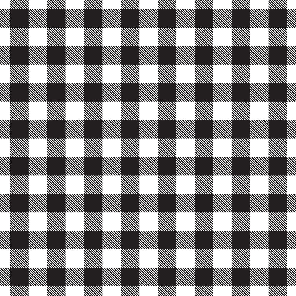 Reverse side - WHITE Buffalo Plaid 12x12 double-sided cardstock from Carta Bella