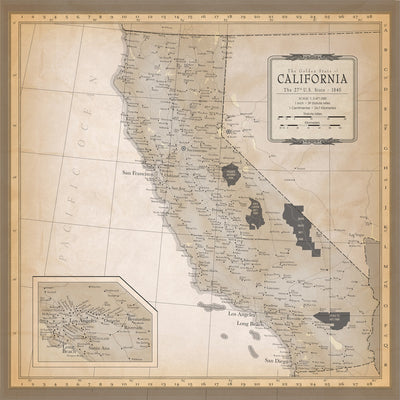CALIFORNIA MAP - 12x12 Double-Sided Patterned Cardstock - Carta Bella