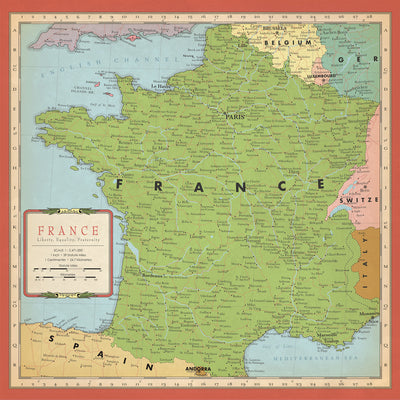 FRANCE MAP - 12x12 Double-Sided Patterned Cardstock - Carta Bella