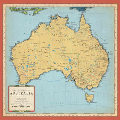 AUSTRALIA MAP - 12x12 Double-Sided Patterned Cardstock - Carta Bella