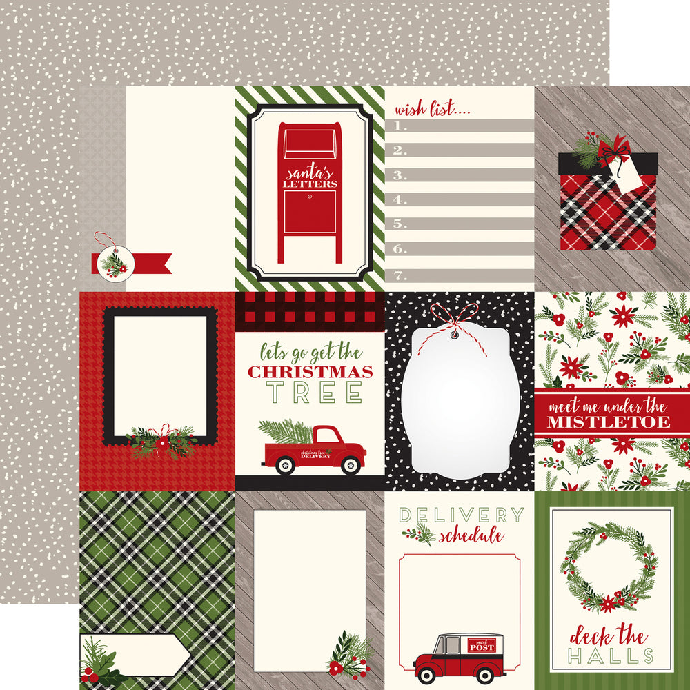 Winter Market Collection 4 x 4 Journaling Cards 12 x 12 Double-Sided  Scrapbook Paper by Carta Bella