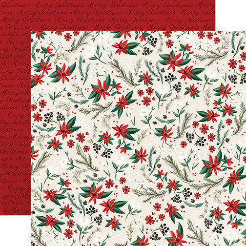 Holiday Floral - 12x12 double-sided cardstock from Christmas Market Collection by Echo Park Paper Co.
