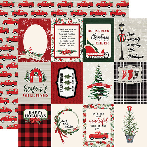 3x4 Journaling Cards - 12x12 double-sided cardstock from Christmas Market Collection by Echo Park Paper Co.