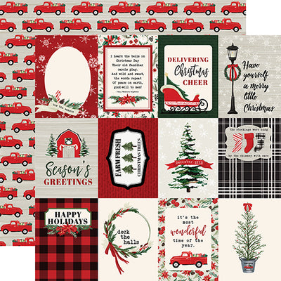 3x4 Journaling Cards - 12x12 double-sided cardstock from Christmas Market Collection by Echo Park Paper Co.