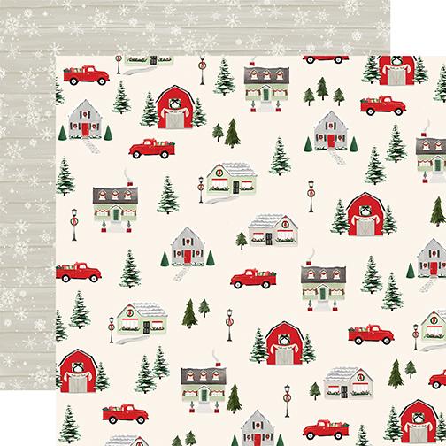 Deck the Halls - 12x12 double-sided cardstock from Christmas Market Collection by Echo Park Paper Co.