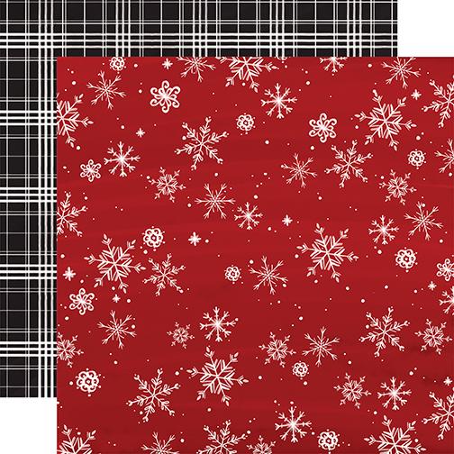 Snowflakes - 12x12 double-sided cardstock from Christmas Market Collection by Echo Park Paper Co.