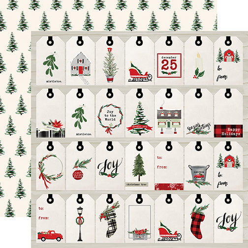 Gift Tags - 12x12 double-sided cardstock from Christmas Market Collection by Echo Park Paper Co.