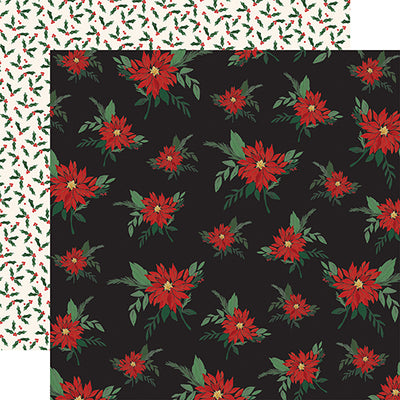 Poinsettias - 12x12 double-sided cardstock from Christmas Market Collection by Echo Park Paper Co.