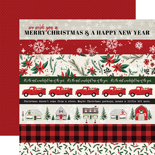 Border Strips - 12x12 double-sided cardstock from Christmas Market Collection by Echo Park Paper Co.