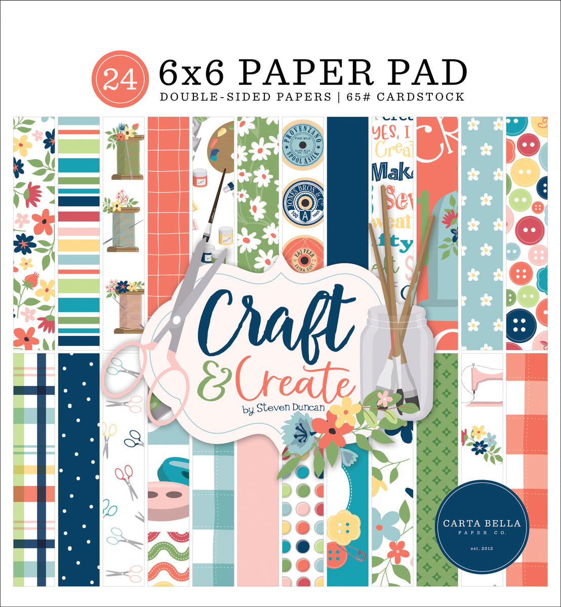 Craft & Create 6x6 patterned paper pad by Carta Bella Paper