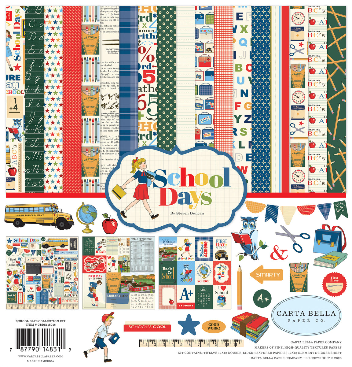 School Days - 12x12 collection kit from Carta Bella Paper