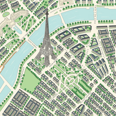 MAP OF PARIS - 12x12 Patterned Cardstock - Carta Bella