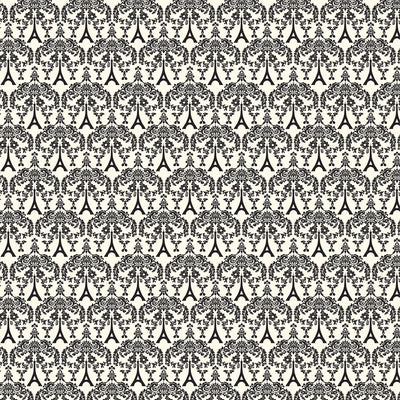 Double-sided 12x12 cardstock with black and white damask pattern. 