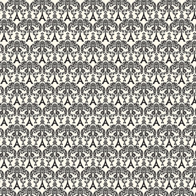 Double-sided 12x12 cardstock with black and white damask pattern. 