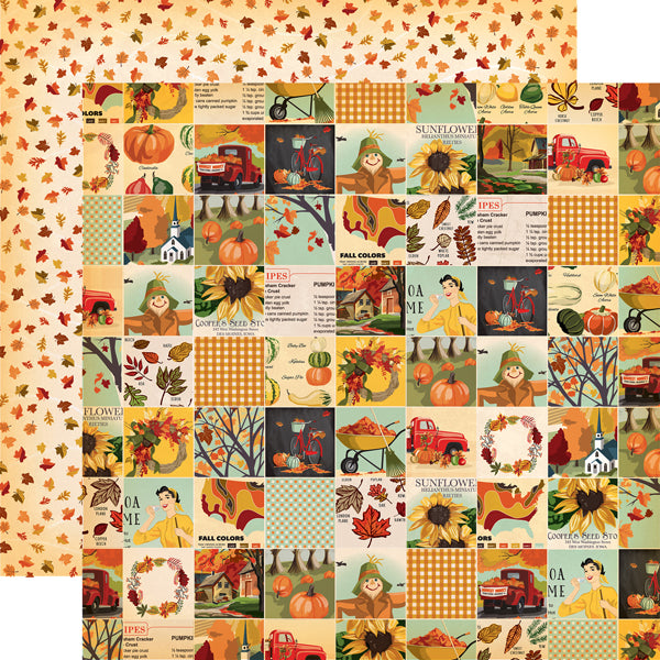 FALL SQUARES - 12x12 Double-Sided Patterned Paper - Carta Bella