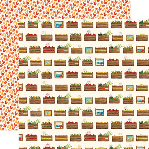 Fall Market "Harvest Crates" double-sided 12x12 cardstock from Carta Bella Paper