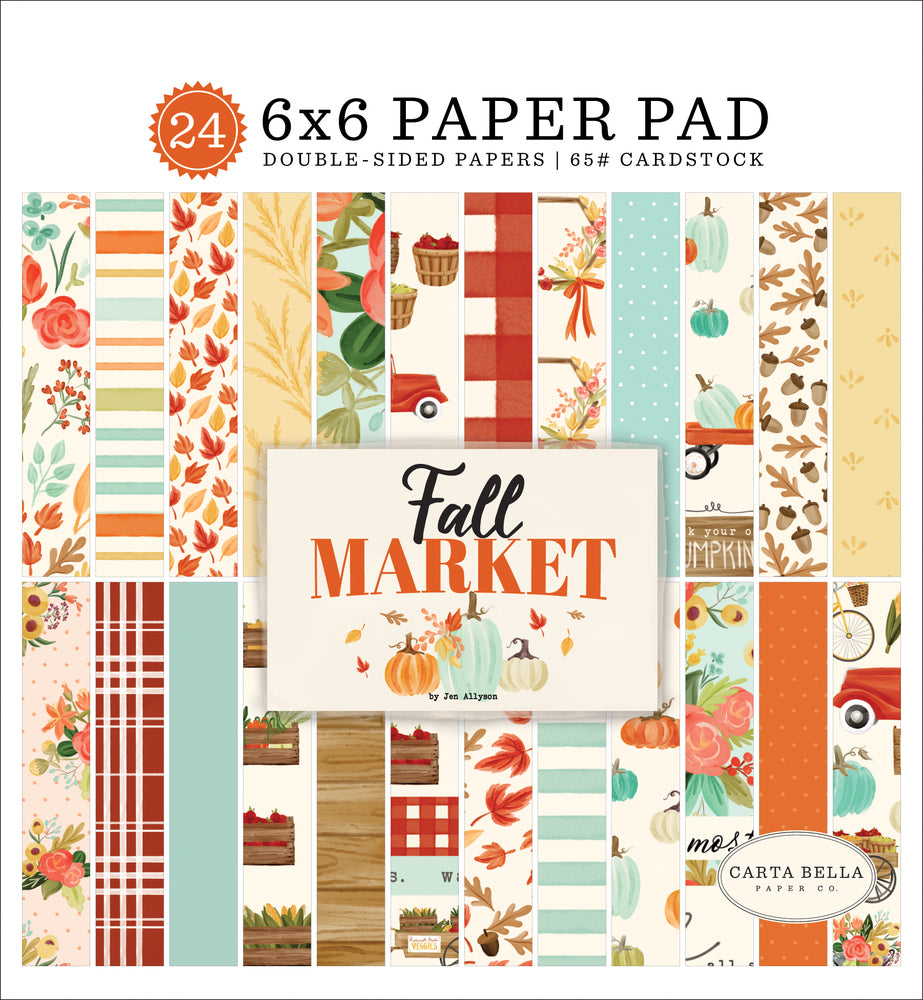 6x6 inch Fall Market Pad with images that coordinate with Fall Market Collection by Carta Bella - 24 sheets