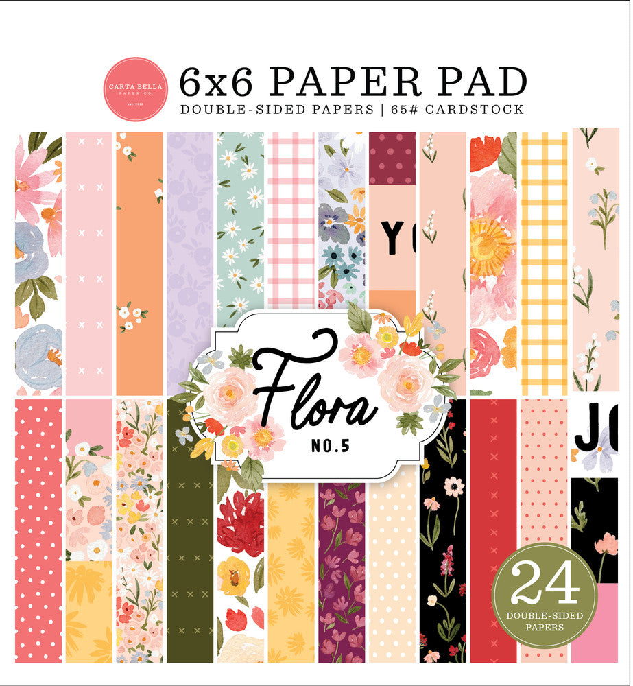 6x6 pad with 24 double-sided sheets. Scaled-down images are great for card making and similar crafts. This pad features beautiful floral prints in pastel and autumn colors.