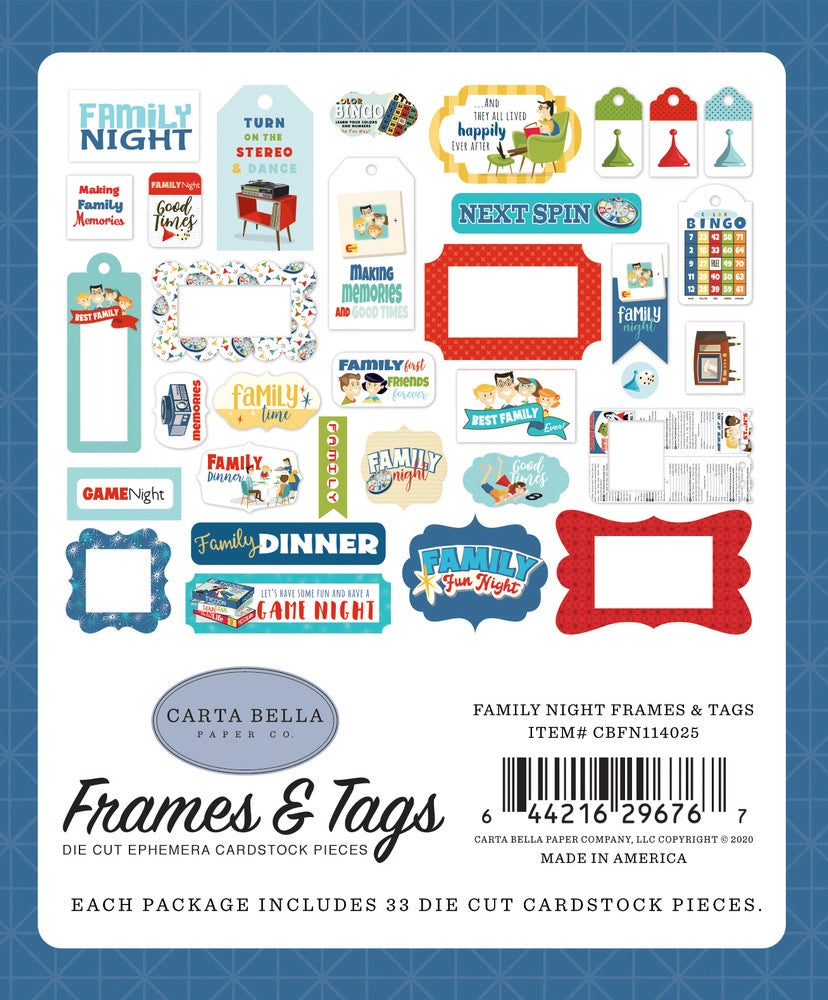 FAMILY NIGHT Frames & Tags - Carta Bella