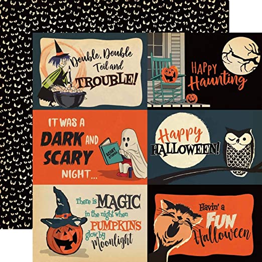 4x6 Halloween Journaling Cards printed on 12x12 double-sided cardstock by Carta Bella Paper Co.