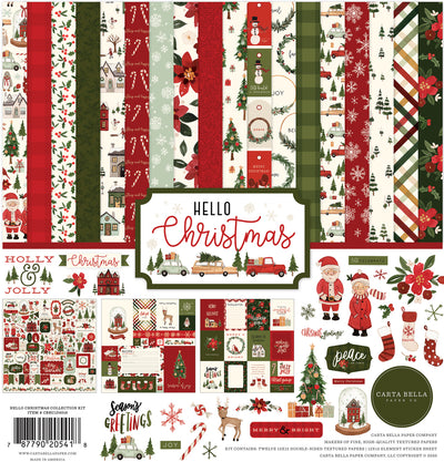 Hello Christmas - 12x12 patterned paper collection kit from Carta Bella Paper