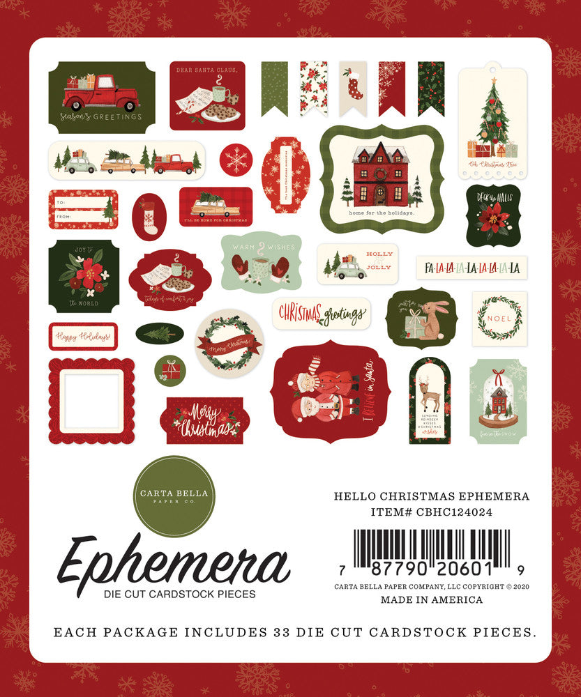 HELLO CHRISTMAS Ephemera - Carta Bella