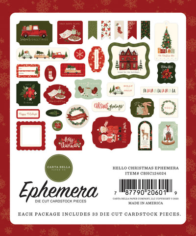 HELLO CHRISTMAS Ephemera - Carta Bella