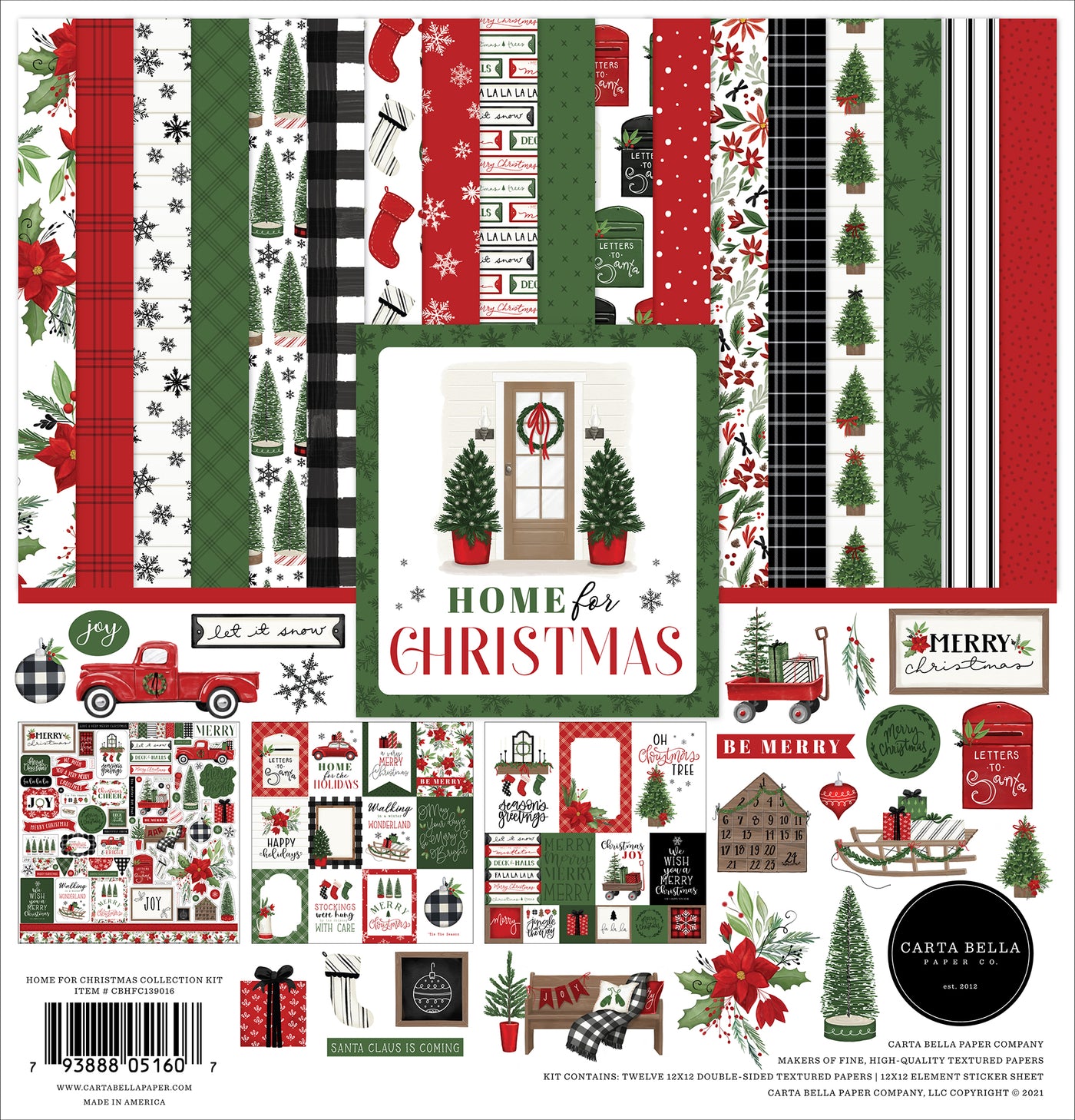HOME FOR CHRISTMAS 12x12 Collection Kit - Carta Bella