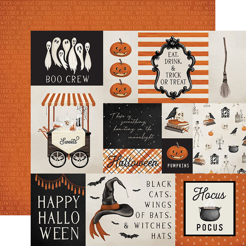Halloween Journaling Cards on 12x12 double-sided cardstock from Carta Bella Paper