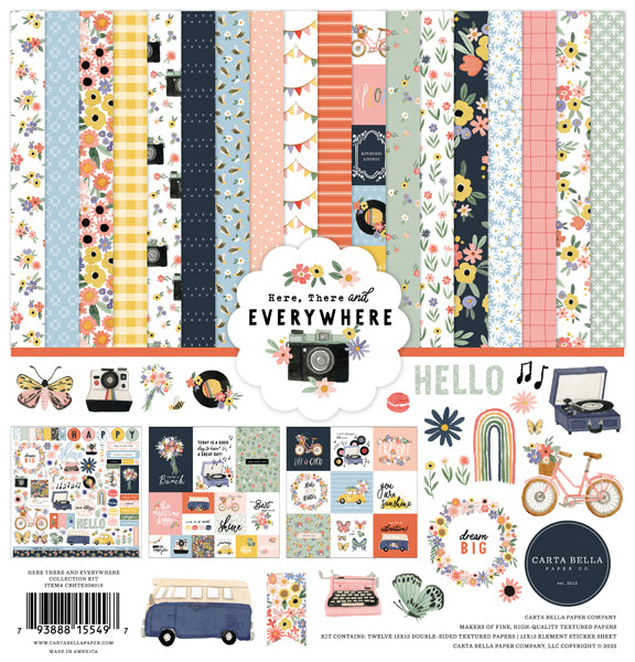 Collection Kit for paper crafts includes 12 double-sided papers with a fun everyday theme. Element sticker sheet included. 80 lb felt cardstock.