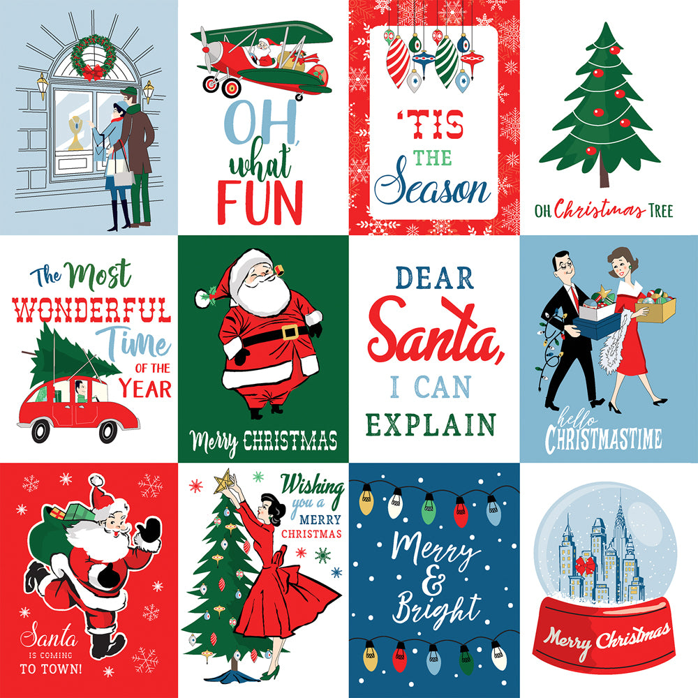 MERRY CHRISTMAS 3X4 JOURNALING CARDS - 12x12 Patterned Cardstock - Carta Bella
