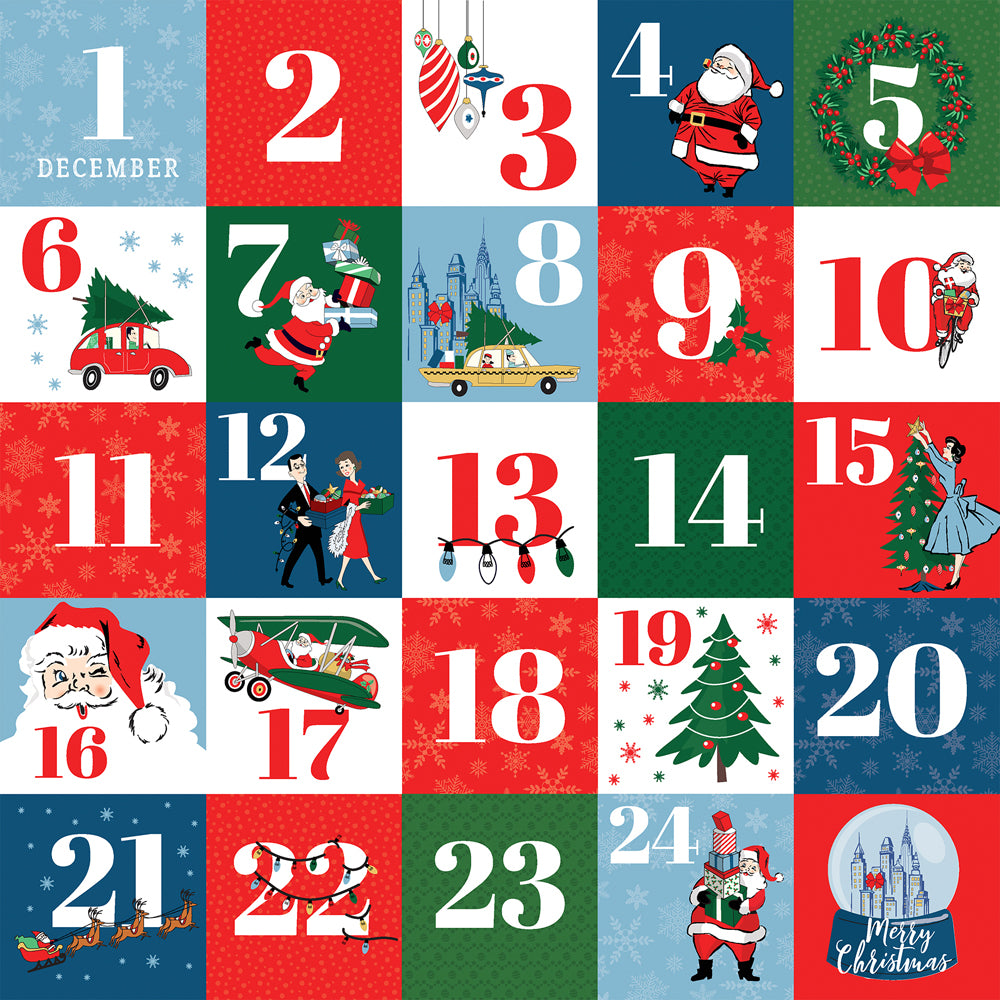 COUNTDOWN TO CHRISTMAS - 12x12 Patterned Cardstock - Carta Bella