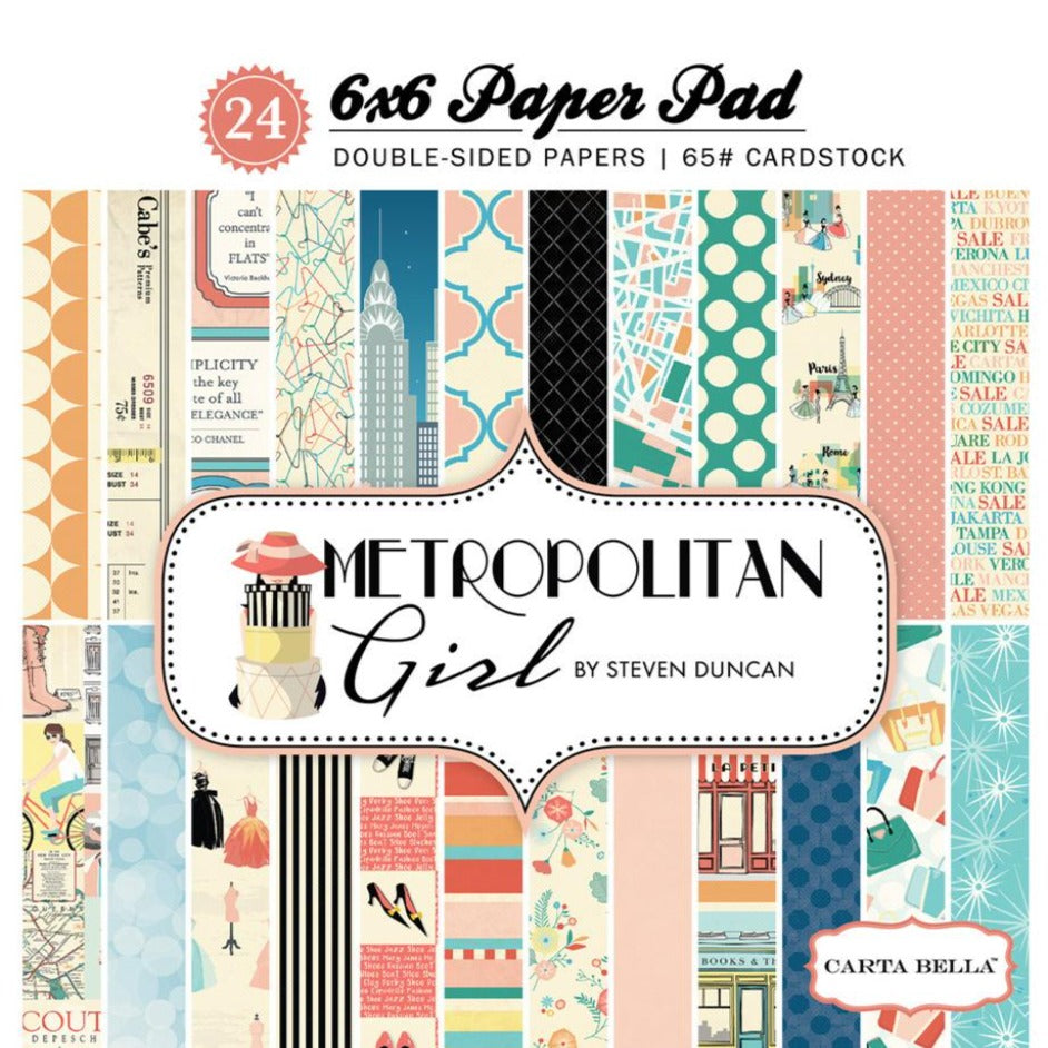 METROPOLITAN GIRL 6x6 paper pad from Carta Bella Paper Co.