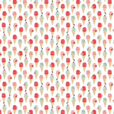 ICE CREAM CONES - 12x12 Double-Sided Patterned Paper - Carta Bella