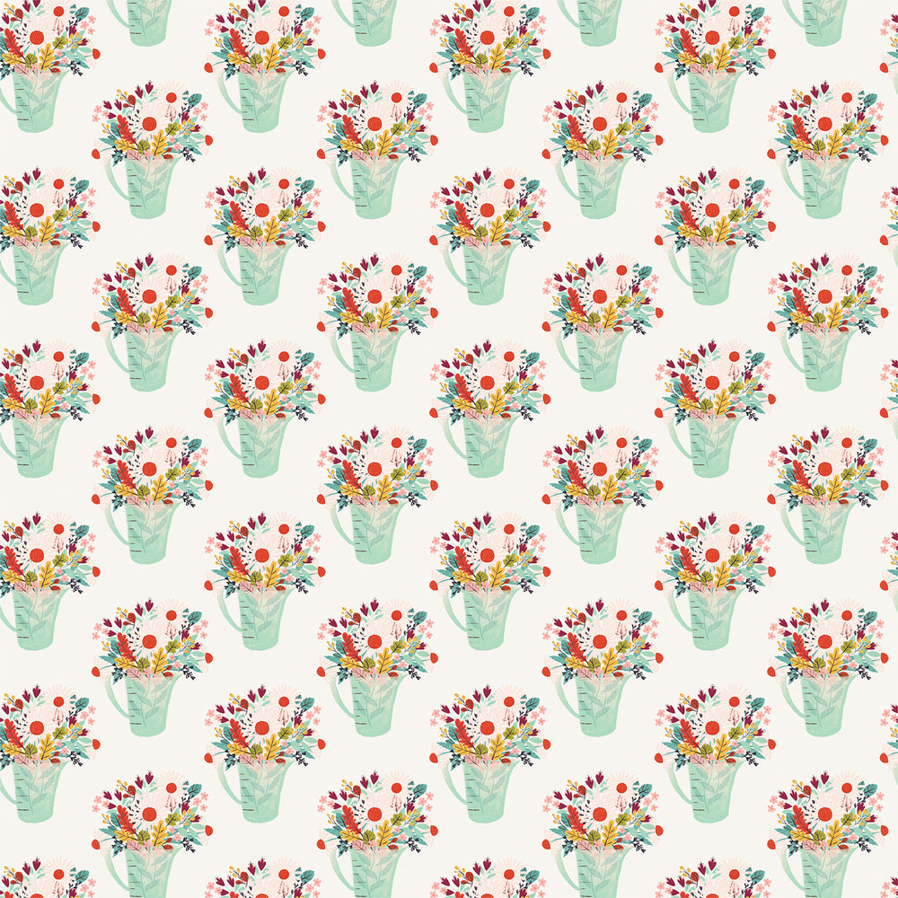 FLOWER POTS double-sided 12x12 patterned cardstock from Echo Park Paper Co. - Side A