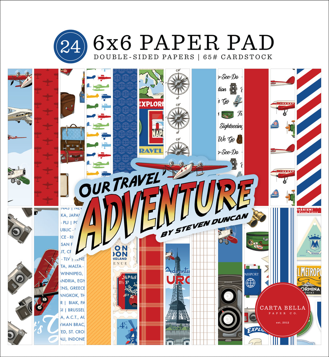 Our Travel Adventure 6x6 patterned paper pad from Carta Bella Paper