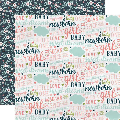 EVERYTHING NICE - 12x12 double-sided patterned paper with baby girl theme - Carta Bella Paper